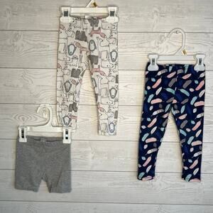 Girls’ Crazy 8/Carter’s leggings & biker shorts Size 2T